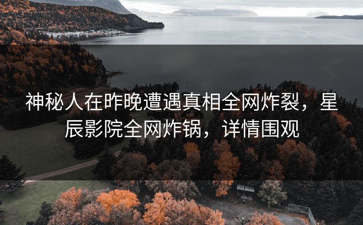 神秘人在昨晚遭遇真相全网炸裂，星辰影院全网炸锅，详情围观