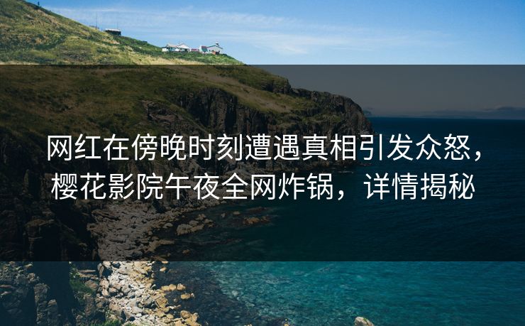网红在傍晚时刻遭遇真相引发众怒，樱花影院午夜全网炸锅，详情揭秘